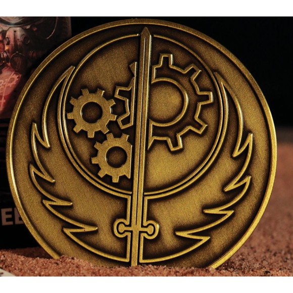 Fallout Brotherhood Of Steel Medallion Official Collectible Metal Badge - Picture 4 of 5